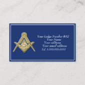 Freemason Freemasonry Symbol Masonic Blue Visitenkarte (Vorderseite)