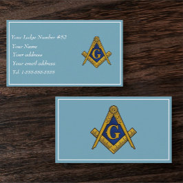 Freemason Freemasonry Symbol Masonic Blue Visitenkarte
