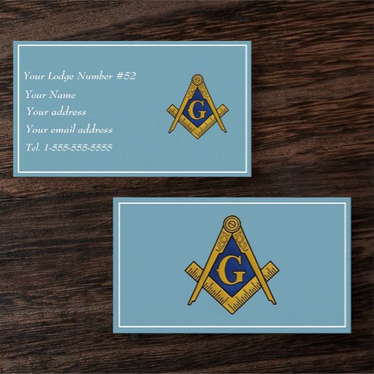 Freemason Freemasonry Symbol Masonic Blue Visitenkarte