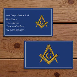 Freemason Freemasonry Symbol Masonic Blue Visitenkarte