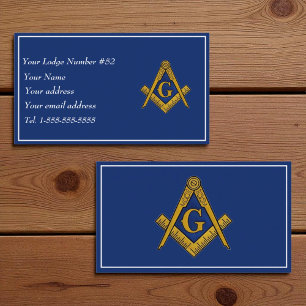 Freemason Freemasonry Symbol Masonic Blue Visitenkarte