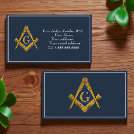 Freemason Freemasonry Symbol Masonic Blue Visitenkarte