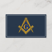 Freemason Freemasonry Symbol Masonic Blue Visitenkarte (Rückseite)