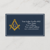 Freemason Freemasonry Symbol Masonic Blue Visitenkarte (Vorderseite)