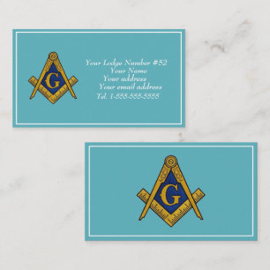 Freemason Freemasonry Symbol Masonic Blue Visitenkarte