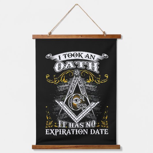 Freemason Hanging Tapestry Wandteppich Mit Holzrahmen (Vorderseite)