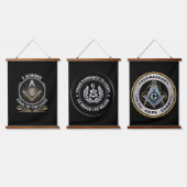 Freemason Hanging Tapestry Wandteppich Mit Holzrahmen (Dreifach)