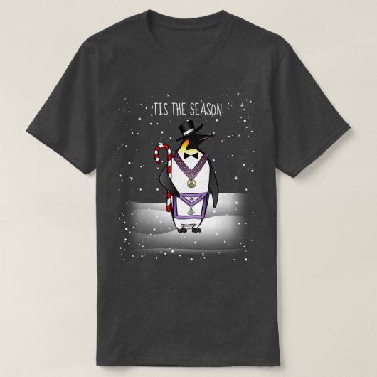 Freemason Holiday Penguin Weihnachten Masonic T-Shirt (Design vorne)