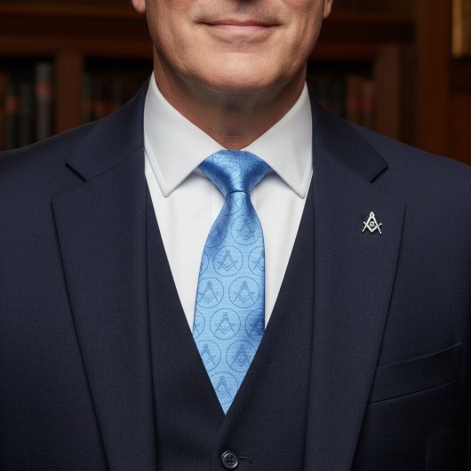Freemason Icon Muster Einzigartig Geschenke Blue L Krawatte