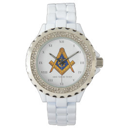 Freemason Ladys Night Square Kompass Masonic Gesch Armbanduhr