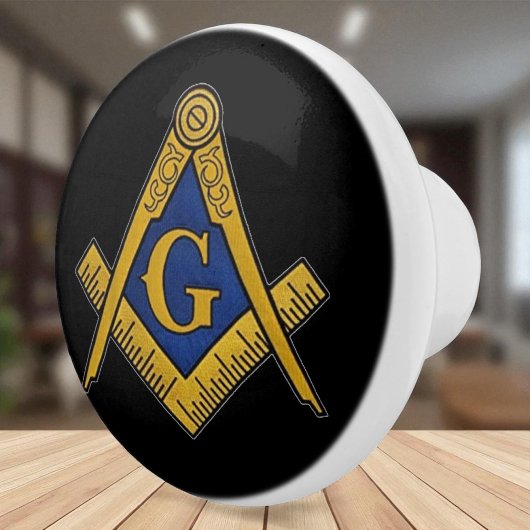 Freemason Masonic Black and gold Keramikknauf