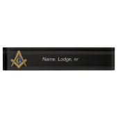 Freemason Masonic Black and gold Namensplakette (Vorderseite)