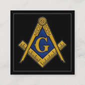 Freemason Masonic Black Blue Quadratische Visitenkarte (Rückseite)