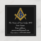 Freemason Masonic Black Blue Quadratische Visitenkarte (Vorderseite)