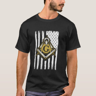 Freemason Masonic Fraternal Freemasonale USA Flag  T-Shirt