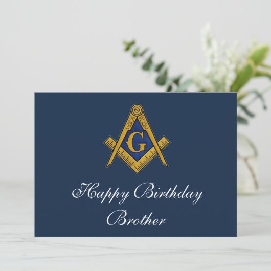 Freemason Masonic Freemason Geburtstag Dankeskarte (Stehend Vorderseite)