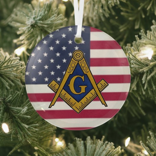 Freemason Masonic Freimaurerei American Flag Ornament Aus Glas (InSitu)