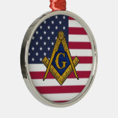 Freemason Masonic Freimaurerei American Flag Ornament Aus Metall (Rechts)