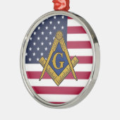 Freemason Masonic Freimaurerei American Flag Ornament Aus Metall (Links)