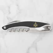 Freemason Masonic Gifts Square und Compass Black Kellnermesser (Rückseite)