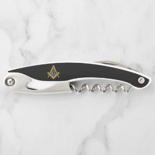 Freemason Masonic Gifts Square und Compass Black Kellnermesser