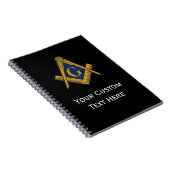 Freemason Masonic Gifts Square und Compass Black Notizblock (Rechte Seite)