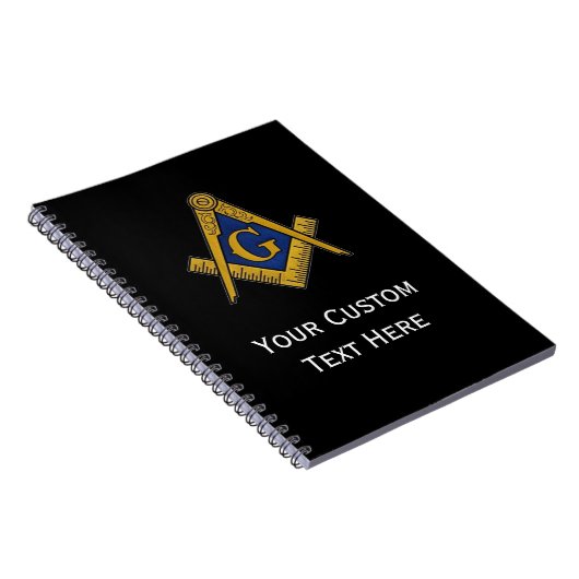 Freemason Masonic Gifts Square und Compass Black Notizblock (Rechte Seite)