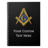 Freemason Masonic Gifts Square und Compass Black Notizblock (Vorderseite)