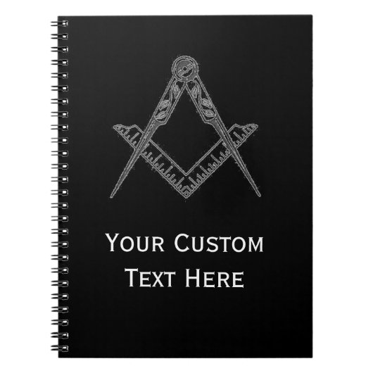 Freemason Masonic Gifts Square und Compass Black Notizblock (Vorderseite)
