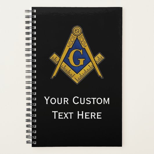 Freemason Masonic Gifts Square und Compass Black Planer (Vorderseite)