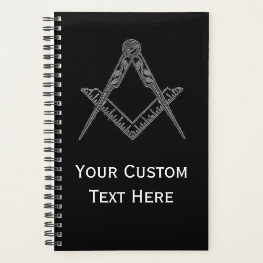 Freemason Masonic Gifts Square und Compass Black Planer (Vorderseite)