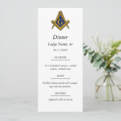 Freemason Masonic Mauerfest Abendessen Nahrung Menükarte (Stehend Vorderseite)