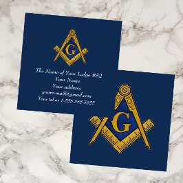 Freemason Masonic Mauerry Navy Blue Quadratische Visitenkarte