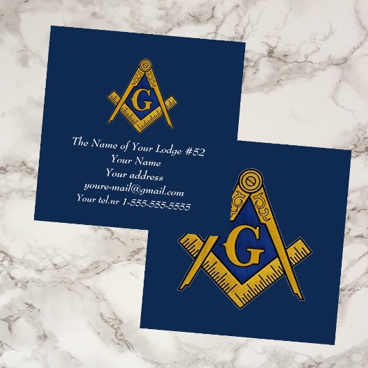 Freemason Masonic Mauerry Navy Blue Quadratische Visitenkarte