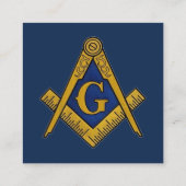 Freemason Masonic Mauerry Navy Blue Quadratische Visitenkarte (Rückseite)