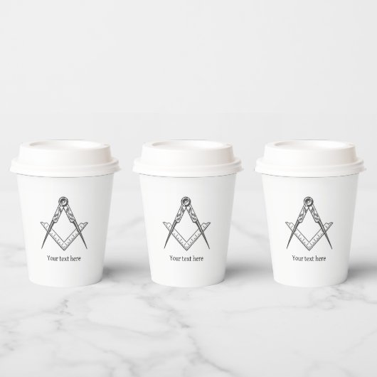 Freemason Masonic Mauerwerk Symbol Mason Pappbecher (Multi)