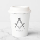 Freemason Masonic Mauerwerk Symbol Mason Pappbecher (Vorderseite)