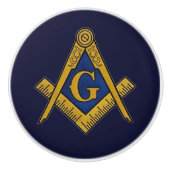 Freemason Masonic Navy Blue and gold Keramikknauf (Vorderseite)