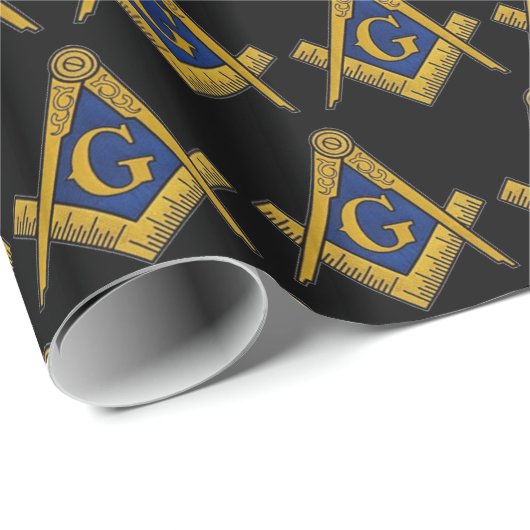 Freemason Masonic Square und Compass Freemasonry W Geschenkpapier (Rolleneckpunkt)