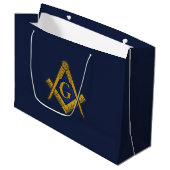 Freemason Masonic Square und Compass Freimaurerei Große Geschenktüte (Vorderseite Schrägansicht)
