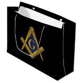 Freemason Masonic Square und Compass Freimaurerei Große Geschenktüte (Vorderseite Schrägansicht)