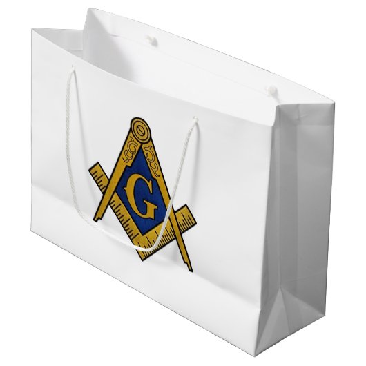 Freemason Masonic Square und Compass Freimaurerei Große Geschenktüte (Vorderseite Schrägansicht)