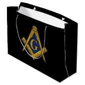 Freemason Masonic Square und Compass Freimaurerei Große Geschenktüte (Rückseite Schrägansicht)