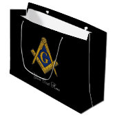 Freemason Masonic Square und Compass Freimaurerei Große Geschenktüte (Vorderseite Schrägansicht)