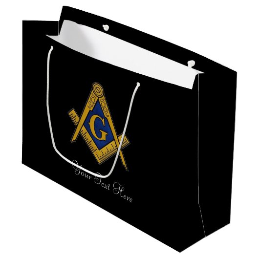 Freemason Masonic Square und Compass Freimaurerei Große Geschenktüte (Vorderseite Schrägansicht)
