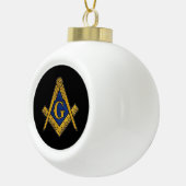Freemason Masonic Square und Compass Freimaurerei Keramik Kugel-Ornament (Rechts)