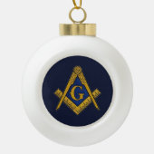 Freemason Masonic Square und Compass Freimaurerei Keramik Kugel-Ornament (Vorderseite)