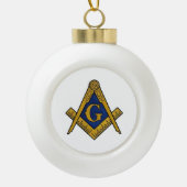 Freemason Masonic Square und Compass Freimaurerei Keramik Kugel-Ornament (Vorderseite)