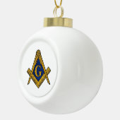 Freemason Masonic Square und Compass Freimaurerei Keramik Kugel-Ornament (Rechts)