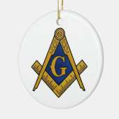 Freemason Masonic Square und Compass Freimaurerei Keramik Ornament (Links)